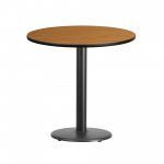 Flash Furniture 30 Round Natural Laminate Table Top with 18 Round Table Height Base