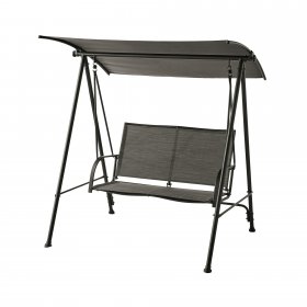 Mainstays 2 Person Steel Canopy Porch Swing Black/Gray