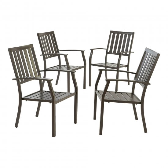 Better Homes & Gardens Camrose Farmhouse Mix and Match Slat-Back Stacking Dining Chairs, Set of 4