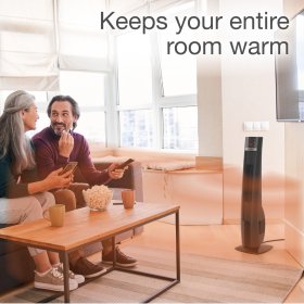 Lasko 32" 1500W Oscillating Ceramic Tower Heater, Remote Control, Timer, Black, CT32791