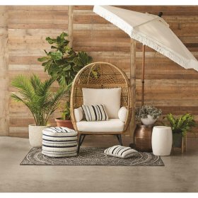 Better Homes & Gardens Ventura Boho Stationary Wicker Egg Chair