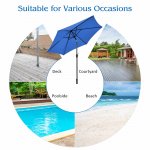 Costway 10Ft Outdoor Market Patio Table Umbrella Push Button Tilt Crank Lift Blue