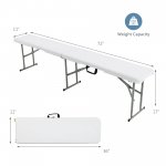 Costway 6 FT Portable Folding Bench Outdoor Picnic Bench 550 lbs Limited for Dining