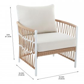 Better Homes & Gardens Lilah 2-Pack Outdoor Wicker Lounge Chair, White