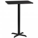 Flash Furniture 24" x 30" Rectangular Black Laminate Tabletop with 22" x 22" Bar Height Table Base