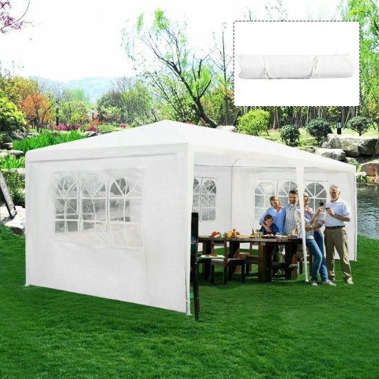 Costway Outdoor 10\'x20\' Canopy Tent Heavy Duty Wedding Party Sidewalls Window Carry Bag