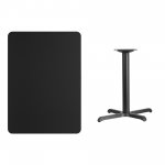 Flash Furniture 30 x 42 Rectangular Black Laminate Table Top with 23.5 x 29.5 Table Height Base