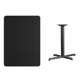 Flash Furniture 30 x 42 Rectangular Black Laminate Table Top with 23.5 x 29.5 Table Height Base