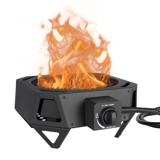 Ozark Trail 15\" 54,000 BTU Propane Black Steel Portable Fire Pit with Locking Lid