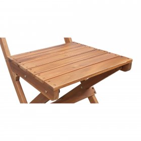 Mainstays Outdoor Patio 3-Piece Wood Bistro Set, Natural Color