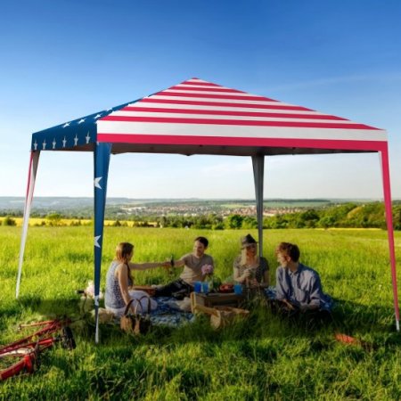 Costway 10'x10' Folding Pop Up Tent Gazebo Canopy Mesh Sidewall