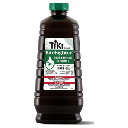 TIKI BiteFighter Mosquito Repellent Torch Fuel, Citronella and Cedar, 64 oz, Easy Pour Bottle for Outdoor Torches and Tabletop Use, Mosquito Control for Backyard and Patio