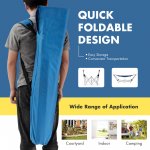 Costway Portable Folding Hammock Lounge Camping Bed Steel Frame Stand W/Carry Bag Blue