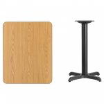 Flash Furniture 24 x 30 Rectangular Natural Laminate Table Top with 22 x 22 Table Height Base