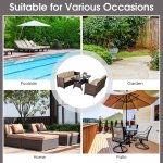 Costway 3PCS Rattan Dining Set Patio Furniture 6 Seats Sofa Cushioned