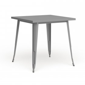 Flash Furniture 31.5-inch Square Metal Indoor/Outdoor Cafe Table Silver Silver Finish