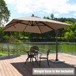 Costway 10x13ft Patio Rectangular Umbrella, Cantilever Offset Umbrella W/ 360 Rotation Function