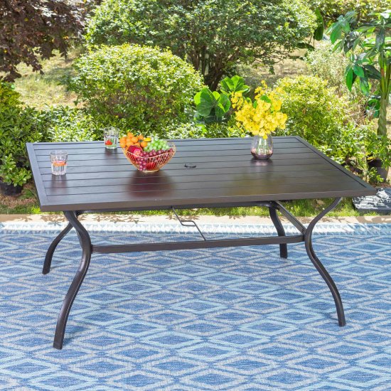 Sophia & William Outdoor Metal Square Dining Table for 6 Chairs