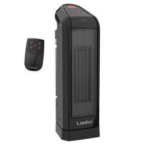 Lasko 15.75" 1500W Oscillating Digital Ceramic Tower Space Heater, Remote, Black, CT16670