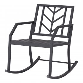 Mainstays Evry Bell Outdoor Metal Rocking Chair, Black Finish