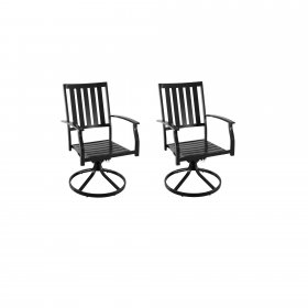 Better Homes & Gardens Camrose Outdoor Dining Chair Steel Set of 2 Swivel Black