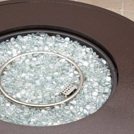 Better Homes & Gardens Colebrooke 37" Round 50,000 BTU Propane Gas Fire Pit Table with Glass Beads, Metal Lid and Protective Cover