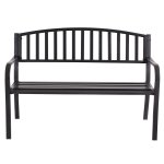 Costway 50 Patio Garden Bench Park Yard Outdoor Furniture Steel Slats Porch Chair Seat