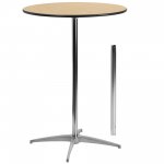 Flash Furniture Lars 30 Round Wood Cocktail Table with 30 and 42 Columns