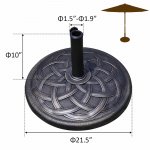 Costway 22 Round Umbrella Base Stand Market Patio Standing Outdoor Living Heavy Duty