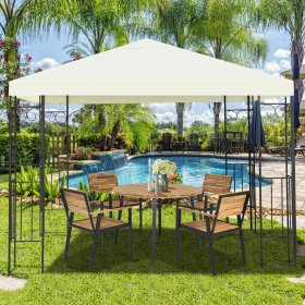 Costway 10'x10' Steel Frame Patio Gazebo Canopy Tent Shelter Patio Party Awning