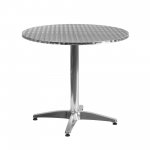 Flash Furniture Mellie 31.5 Round Aluminum Indoor-Outdoor Table with Base