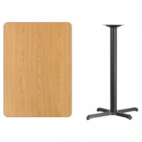 Flash Furniture 30 x 42 Rectangular Black Laminate Table Top with 23.5 x 29.5 Bar Height Table Base