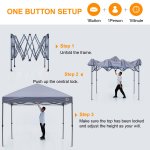 ABCCANOPY Durable Easy Pop Up Canopy Tent 8x8Ft,Gray