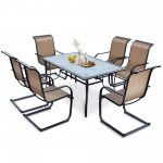 Costway 60''x 38 Patio Dining Table Glass Top Rectangular Deck W/Umbrella Hole