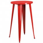 Flash Furniture 24 Round Metal Indoor-Outdoor Bar Height Table 24"W x 24"D x 41"H Red