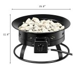 Costway Portable Fire Pit Outdoor 58,000 BTU Propane Patio Lava Rocks Camping Events
