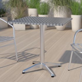 Flash Furniture 27.5" Square Aluminum Smooth Top Indoor-Outdoor Table with Base 27.5"W x 27.5"D x 27.5"H