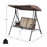 Costway 2 Seat Patio Porch Swing with Adjustable Canopy Storage Pockets Brown