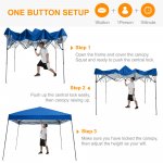 ABCCANOPY 10 ft x 10 ft Outdoor Pop up Slant Leg Canopy Tent with 1 Sun Wall and 1 Backpack Bag Blue