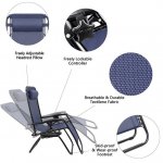 Devoko 2 Pack Steel Patio Zero Gravity Chair Outdoor Recliner Chaise Lounge Chair, Blue