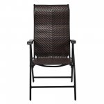 Costway Patio Rattan Folding Chair Recliner Back Adjustable