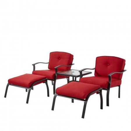 Mainstays Belden Park Outdoor 5 Piece Chat Set, Seats 2, Red