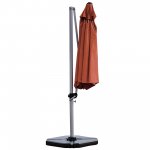 11' Patio Cantilever Offset Umbrella 360 degrees Rotation Aluminum Tilt Base