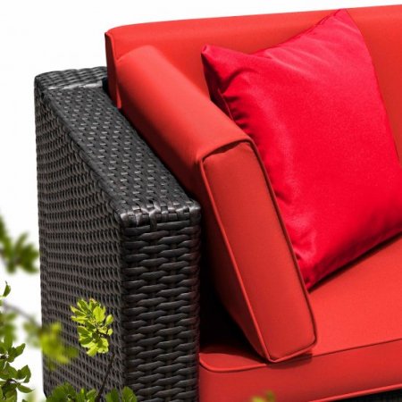 Lacoo 2 Pieces Patio Loveseat Outdoor Sectional Sofa Patio Conversation Set for Small Area, Red