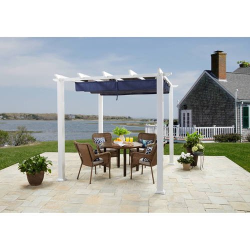 Better Homes & Gardens 10\' x 12\' x 8\' White Steel and Aluminum Pergola